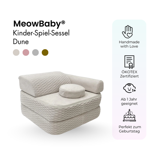 Kinderfauteuil 3-in-1 Dune - Opvouwbare kinderbank & speelmatras