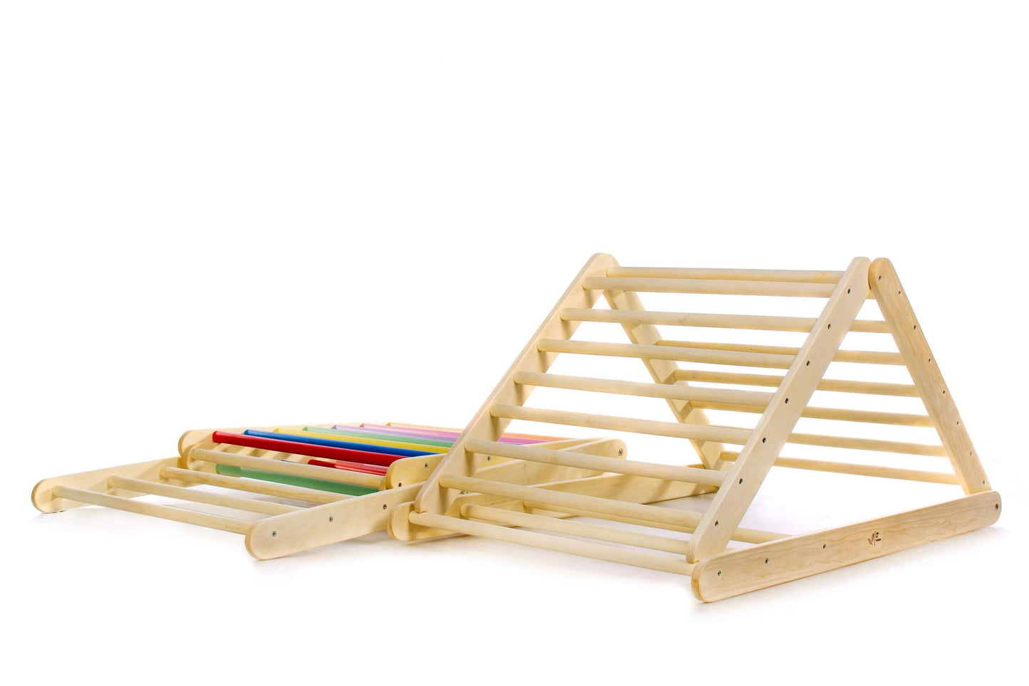 Kletterdreieck verstellbar für Kinder, versch. Farben - Holzspielzeug zur Förderung von Gleichgewicht und Kletterfähigkeiten.