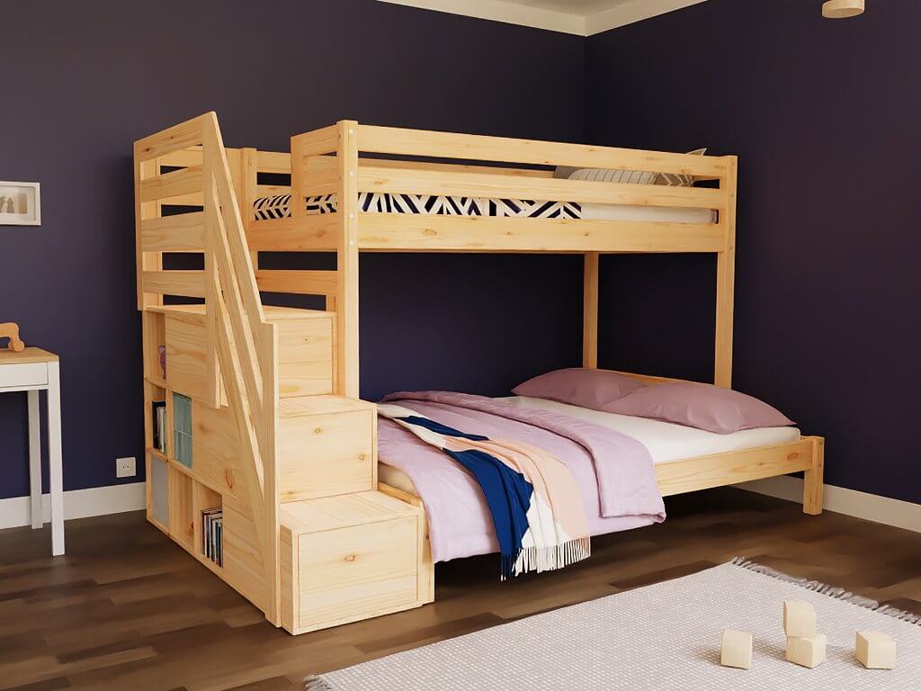 Holz Etagenbett für Kinder für 2 und 3 Kinder