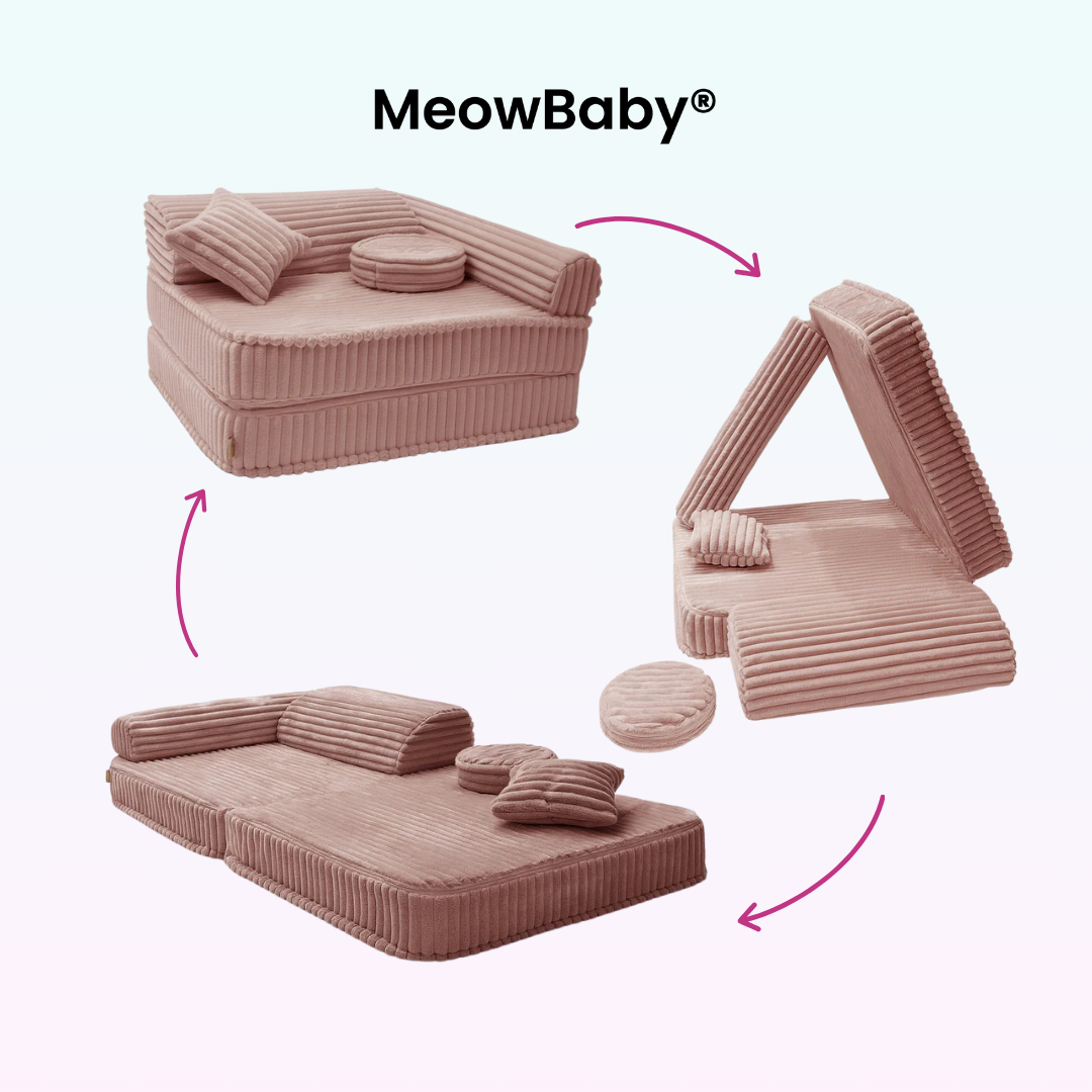 Kindersessel 3-in-1 Churros - Faltbare Kindercouch & Spielmatratze - Plüschcord Edition
