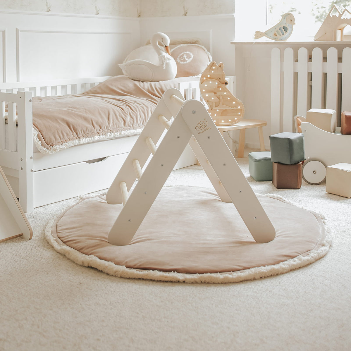 Speelhuisje met opvouwbare kindertrap 60x61 cm