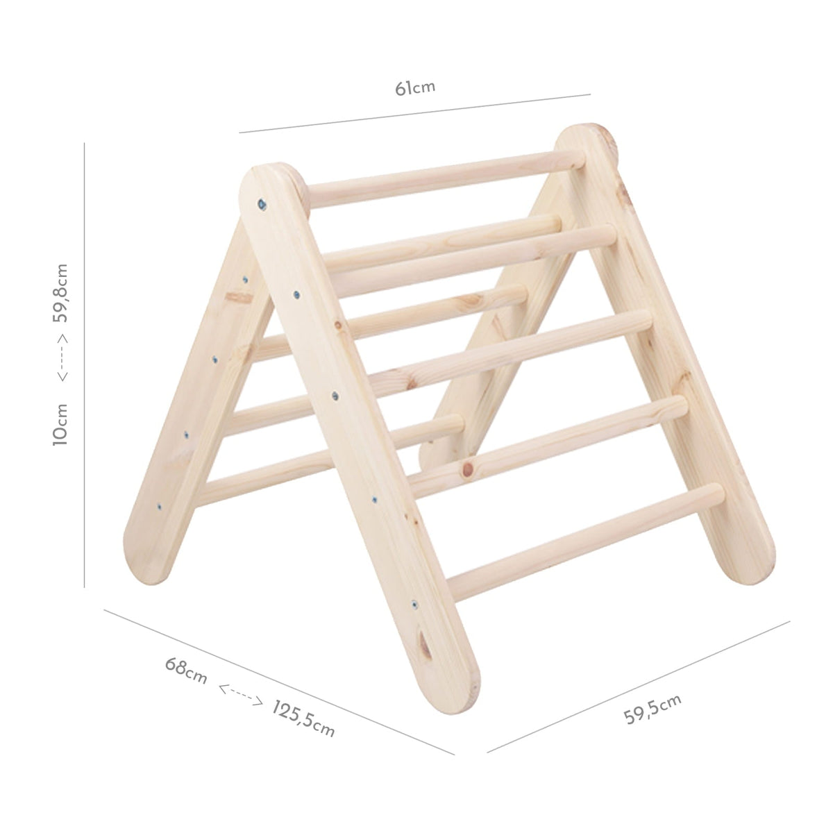 Speelhuisje met opvouwbare kindertrap 60x61 cm