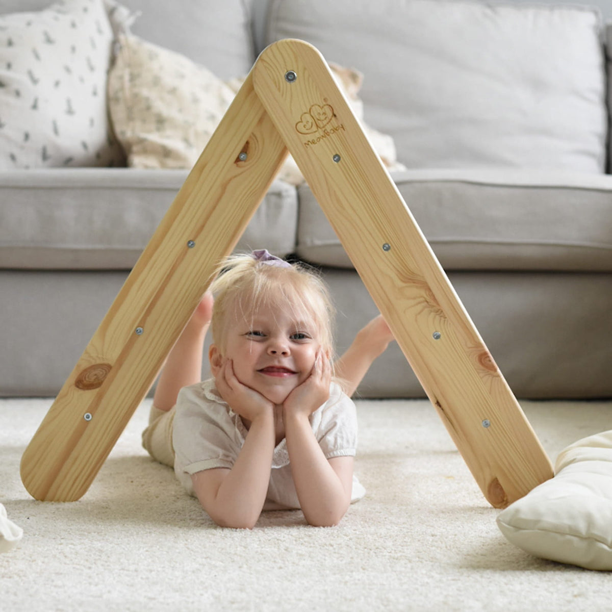 Speelhuisje met opvouwbare kindertrap 60x61 cm
