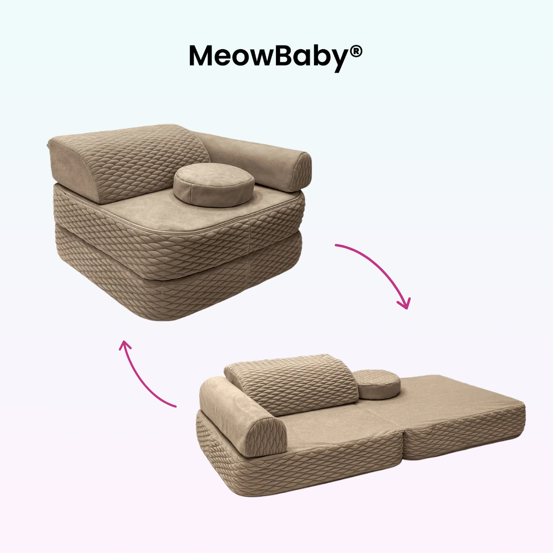 Kindersessel 3-in-1 Dune - Faltbare Kindercouch & Spielmatratze
