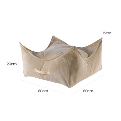 Sitzpouf für Kinder Quadratisch Premium Cord - Slim Cord Edition