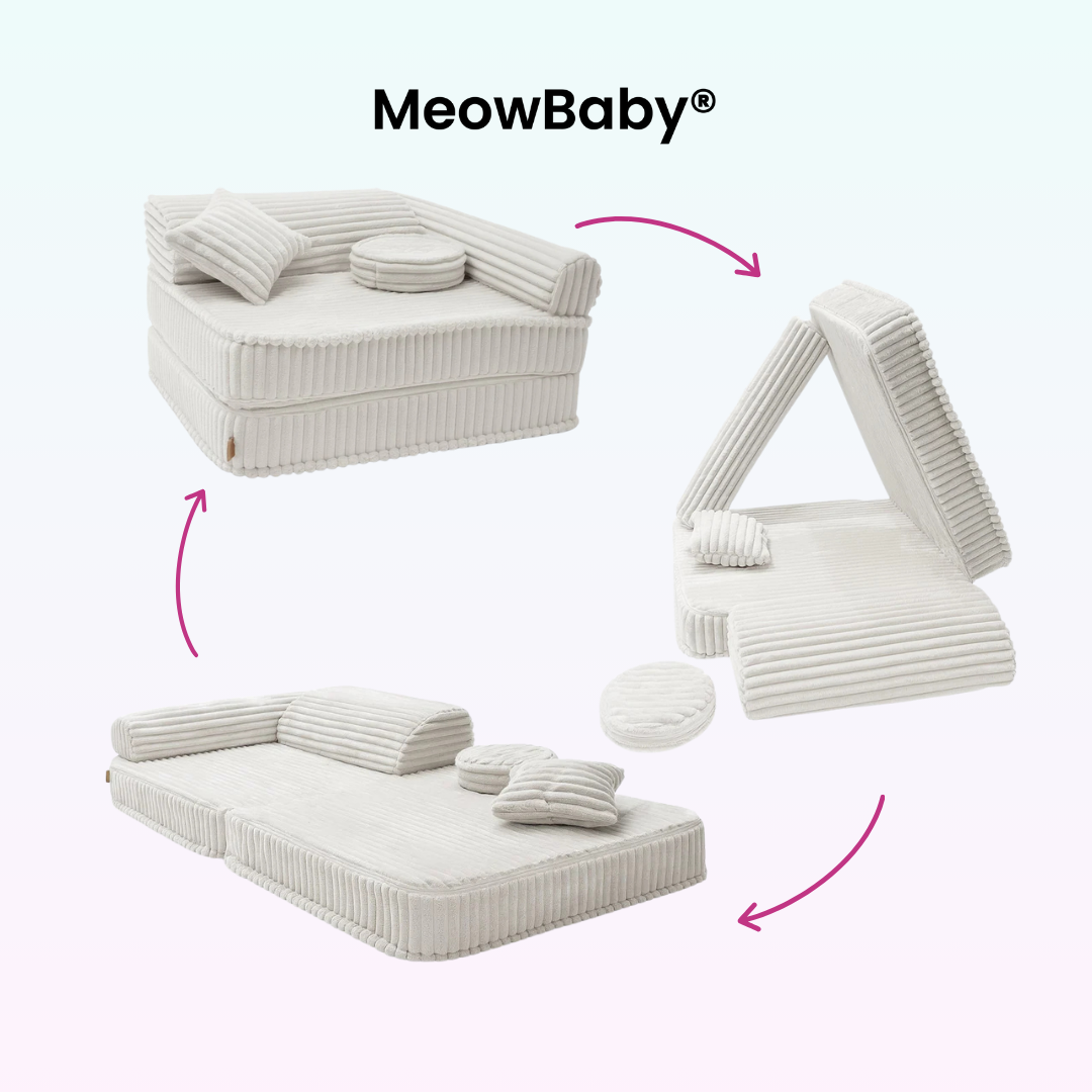 Kindersessel 3-in-1 Churros - Faltbare Kindercouch & Spielmatratze - Plüschcord Edition