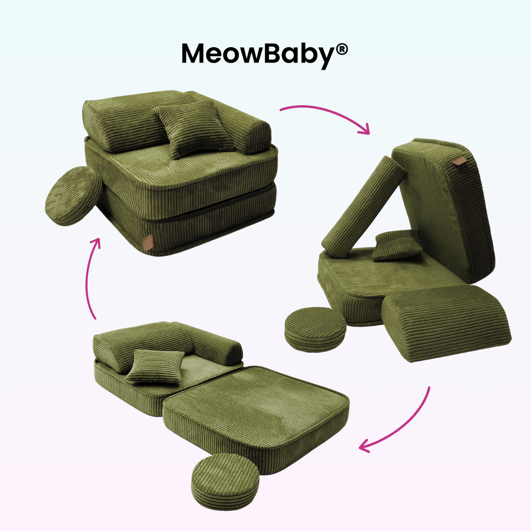 Kindersessel 3-in-1 Ästhetik Cord - Faltbare Kindercouch & Spielmatratze - Classic Cord Edition
