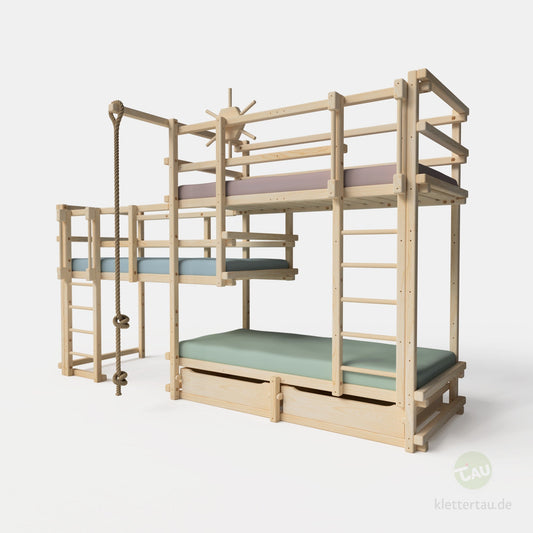 Avonturen-stellingbed voor drie personen