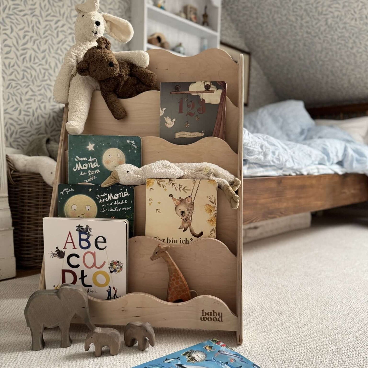 Houten boekenplank "WAVE", verschillende maten