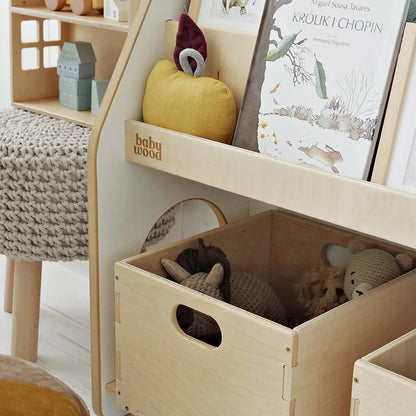 Houten boekenkast voor boeken en speelgoed