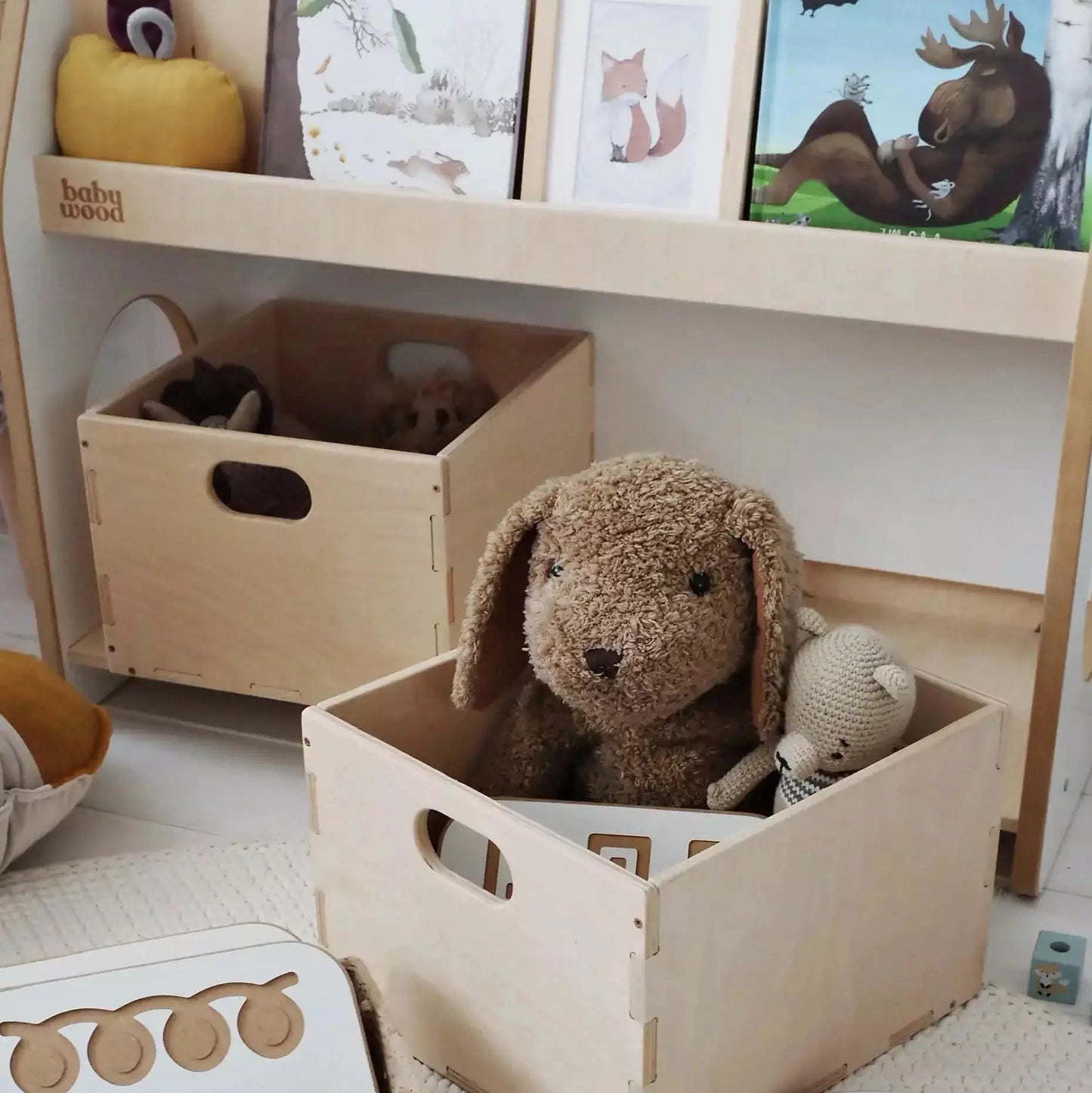 Houten boekenkast voor boeken en speelgoed
