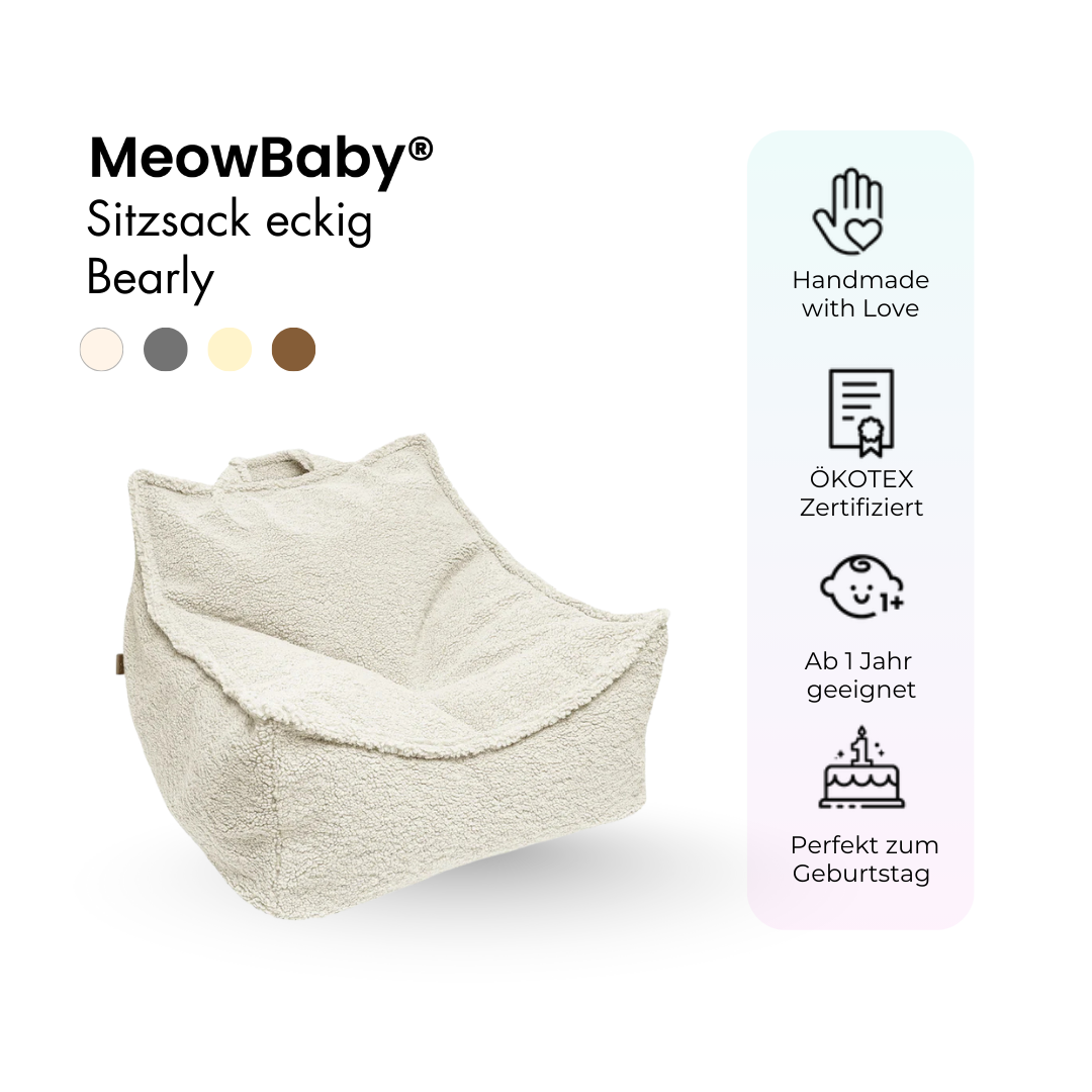 Kindersessel Bearly eckig - Soft Teddy Edition