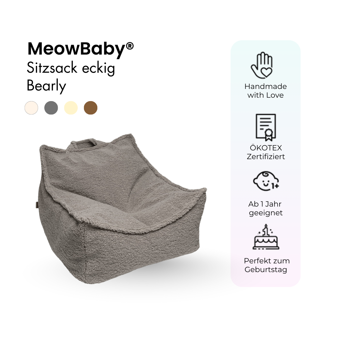 Kindersessel Bearly eckig - Soft Teddy Edition