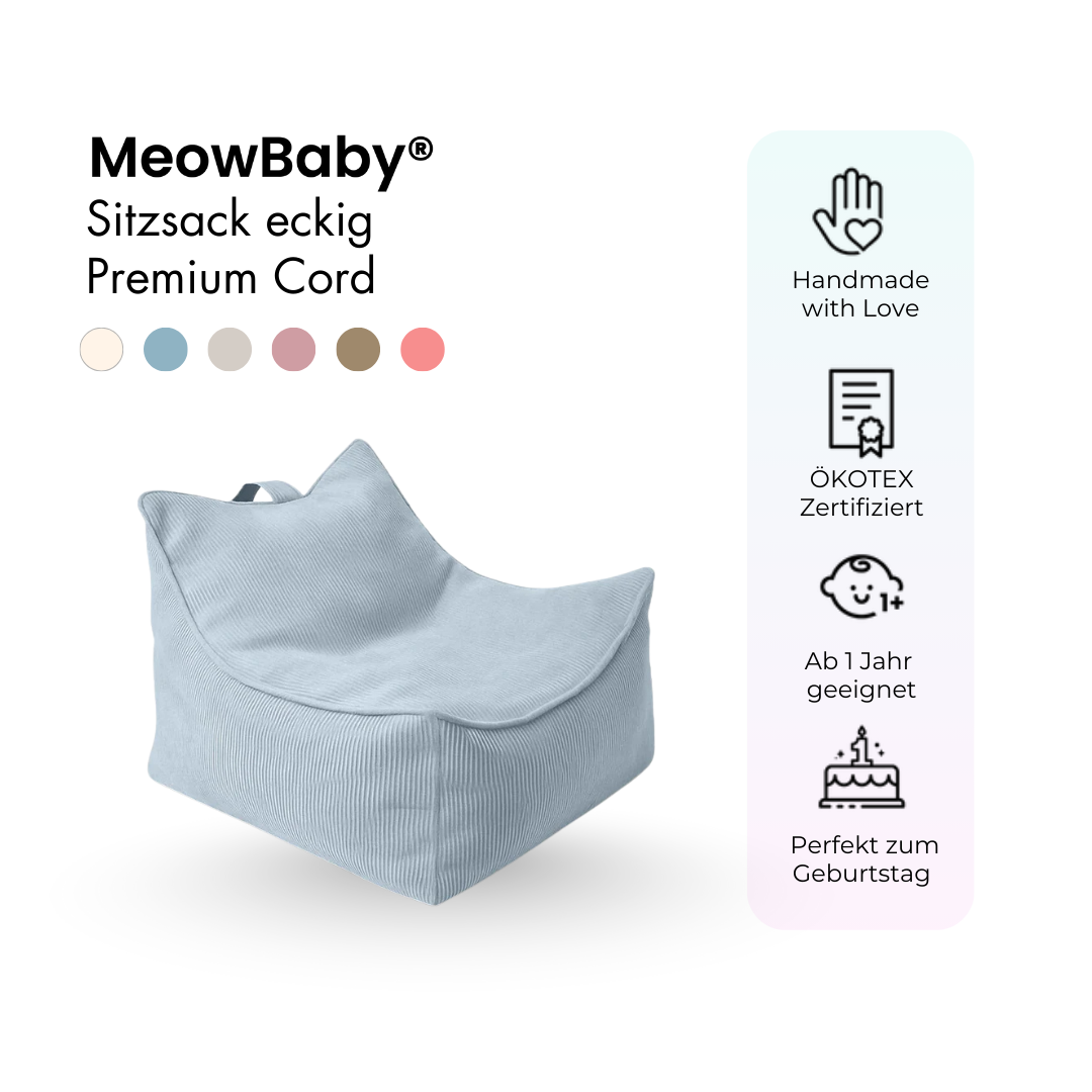 Kindersessel eckig - Slim Cord Edition