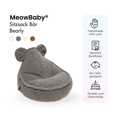 Kindersessel Bearly Bären-Sitzsack - Soft Teddy Edition