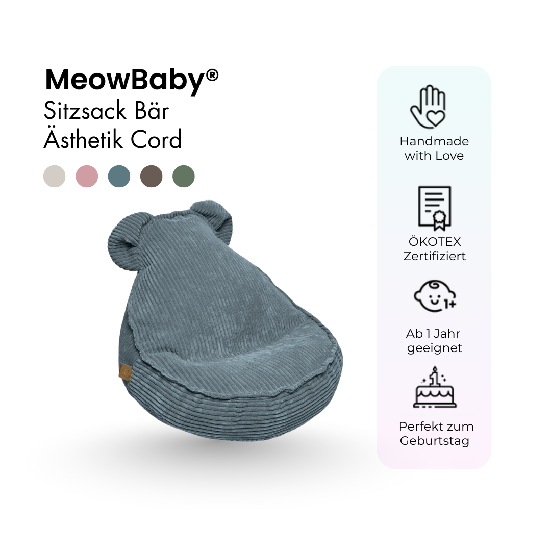 Kindersessel Ästhetik Cord Bär - Classic Cord Edition