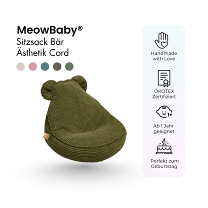 Kindersessel Ästhetik Cord Bär - Classic Cord Edition