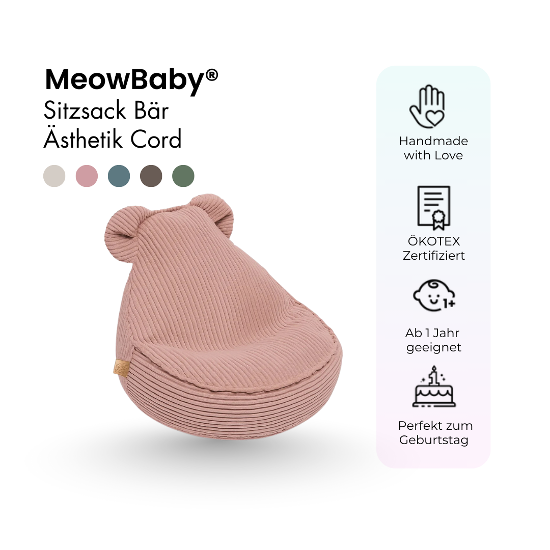 Kindersessel Ästhetik Cord Bär - Classic Cord Edition