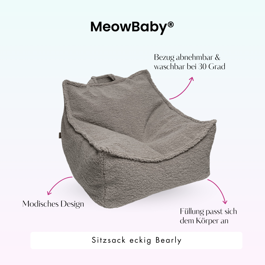 Kindersessel Bearly eckig - Soft Teddy Edition
