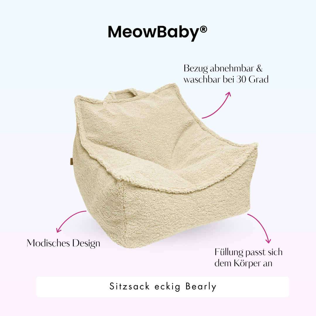 Kindersessel Bearly eckig - Soft Teddy Edition