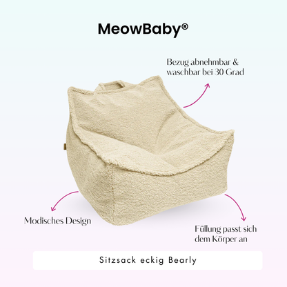 Kindersessel Bearly eckig - Soft Teddy Edition