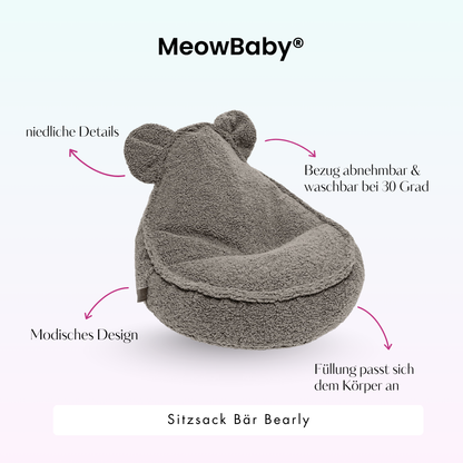 Kindersessel Bearly Bären-Sitzsack - Soft Teddy Edition
