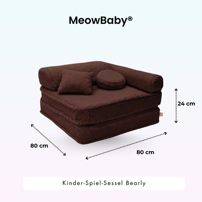 Kindersessel 3-in-1 Bearly - Faltbare Kindercouch & Spielmatratze - Soft Teddy Edition