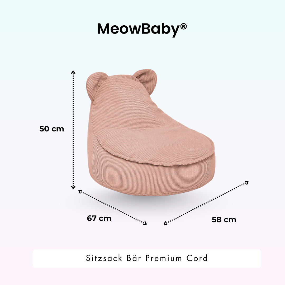 Kindersessel Bären-Sitzsack Cord Premium - Slim Cord Edition