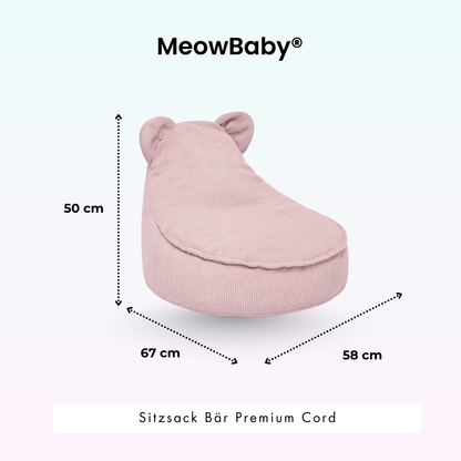 Kindersessel Bären-Sitzsack Cord Premium - Slim Cord Edition