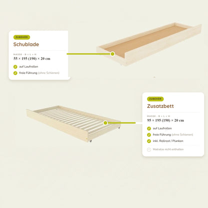 Houten stapelbed HOLIDAY, 90 x 200 cm