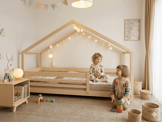 Huisbed EMMI voor kinderen met uitvalbeveiliging, diverse afmetingen & kleuren