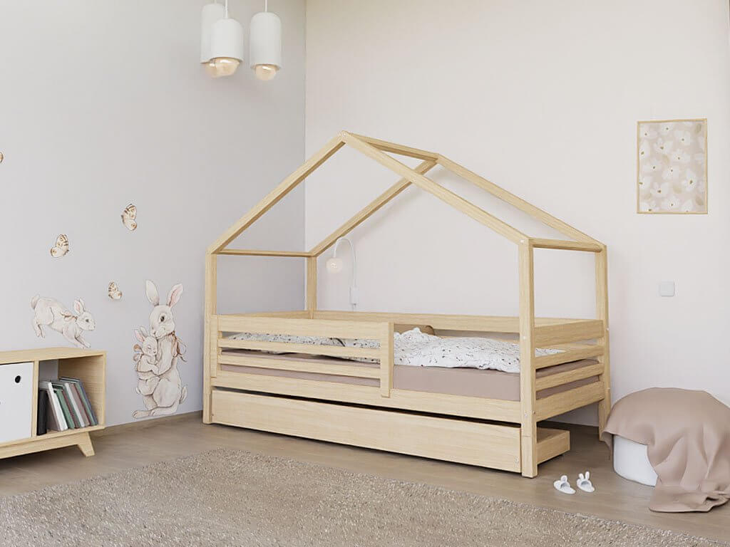 Huisbed EMMI voor kinderen met uitvalbeveiliging, diverse afmetingen & kleuren