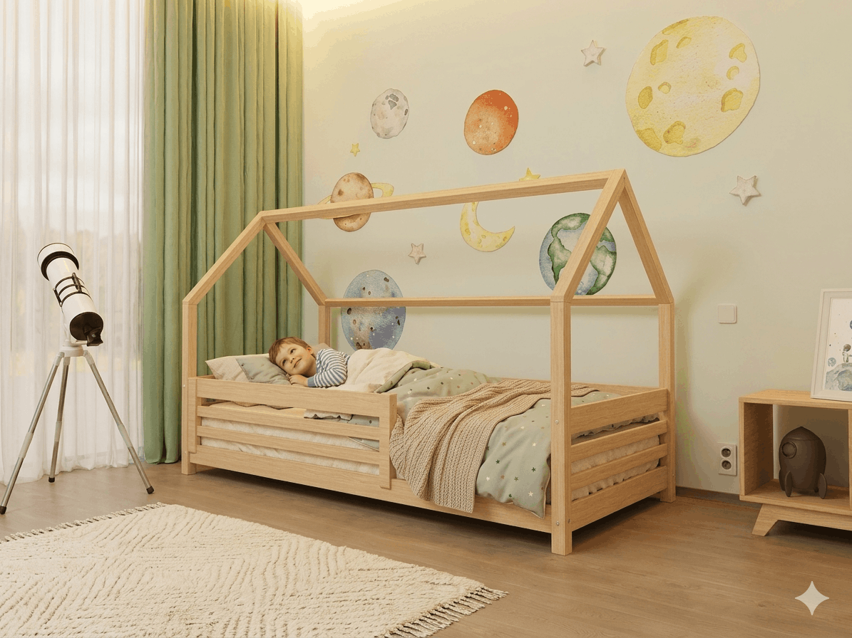 LOTTA huisbed voor kinderen met valbeveiliging, verschillende maten en kleuren