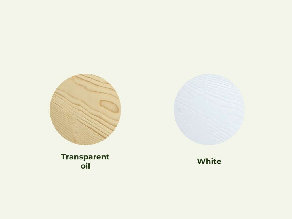 Holz Haus Etagenbett Thea mit Regal Farboptionen: Transparent Oil und Weiß