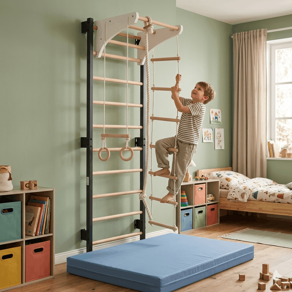 Metalen klimwand met toebehoren