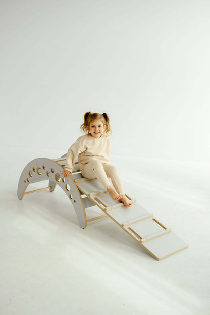Houten schommelstoel "Moon" voor kinderen, verschillende maten en kleuren
