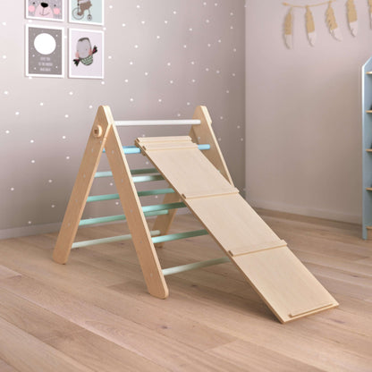 Set Pikler triangel, glijplank, schommelboog - diverse kleuren