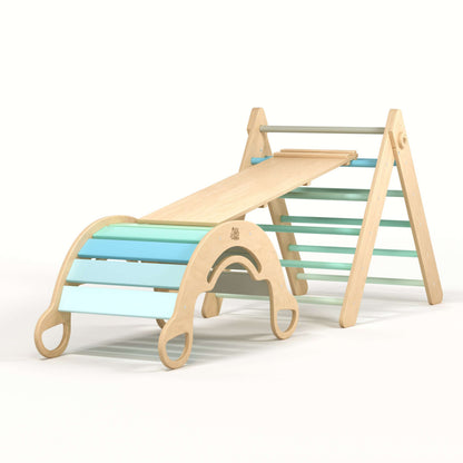 Set Pikler triangel, glijplank, schommelboog - diverse kleuren