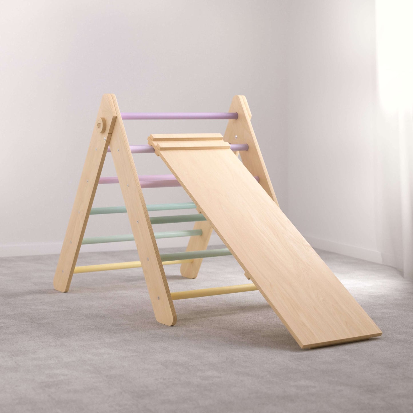 XXL set Pikler driehoek, 2x glijplank, schommelboog - verschillende kleuren