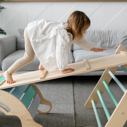 Set Pikler triangel, glijplank, schommelboog - diverse kleuren