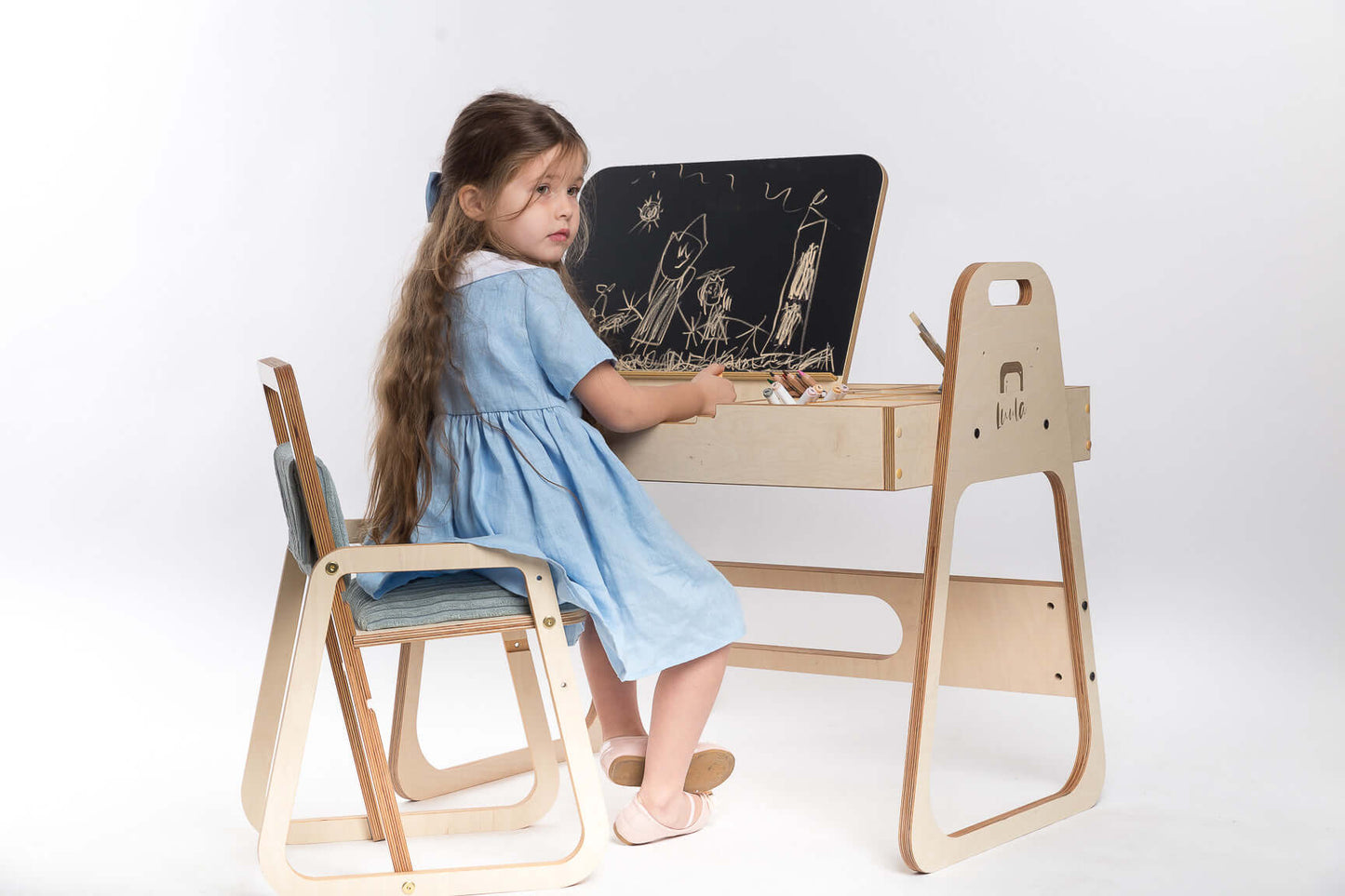 Set schrijf- en tekentafel met stoel "Leni"