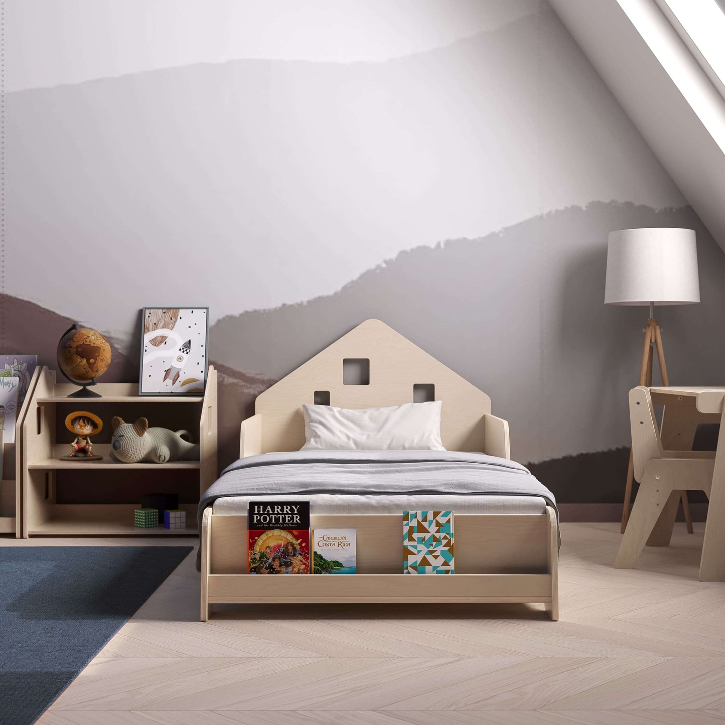Montessori kinderbed, verstelbaar met verlichting, diverse kleuren