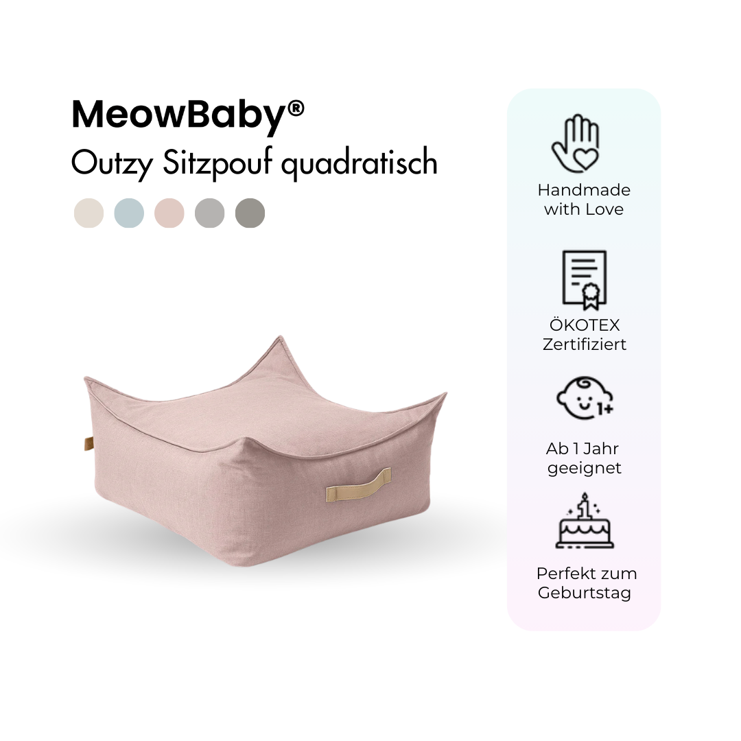 Outzy Sitzpouf für Kinder quadratisch - Outdoor Living Edition