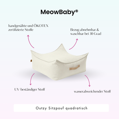 Outzy Sitzpouf für Kinder quadratisch - Outdoor Living Edition