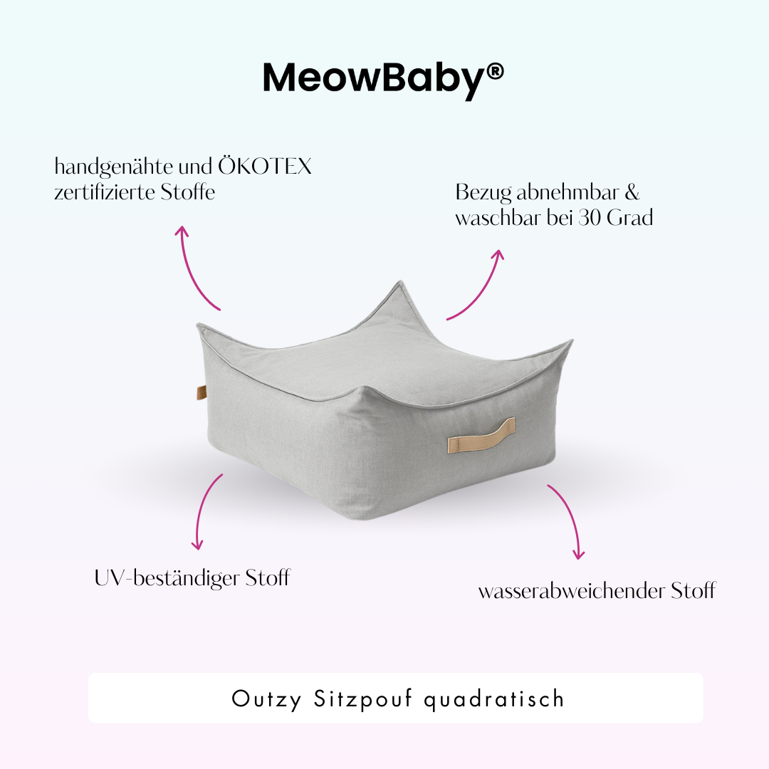 Outzy Sitzpouf für Kinder quadratisch - Outdoor Living Edition