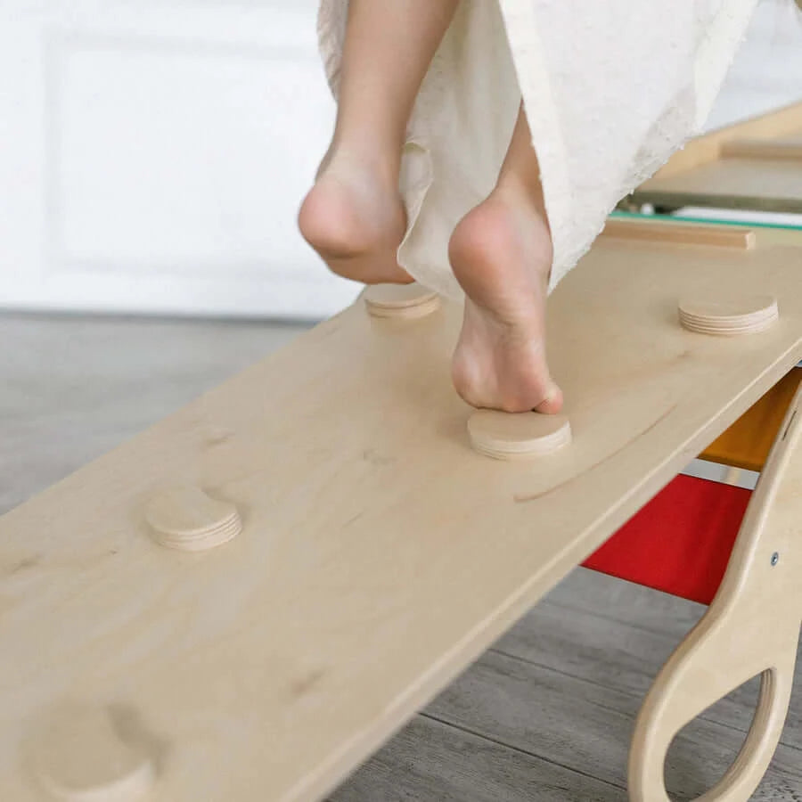XXL set Pikler driehoek, 2x glijplank, schommelboog - verschillende kleuren