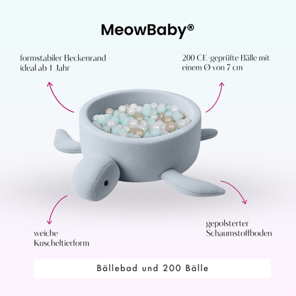Bällebad Schildkröte Shelly Bouclé, 200 Bälle - eigene Farbauswahl