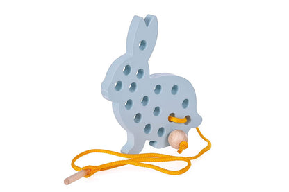 Speelgoedkonijntje met touwtje