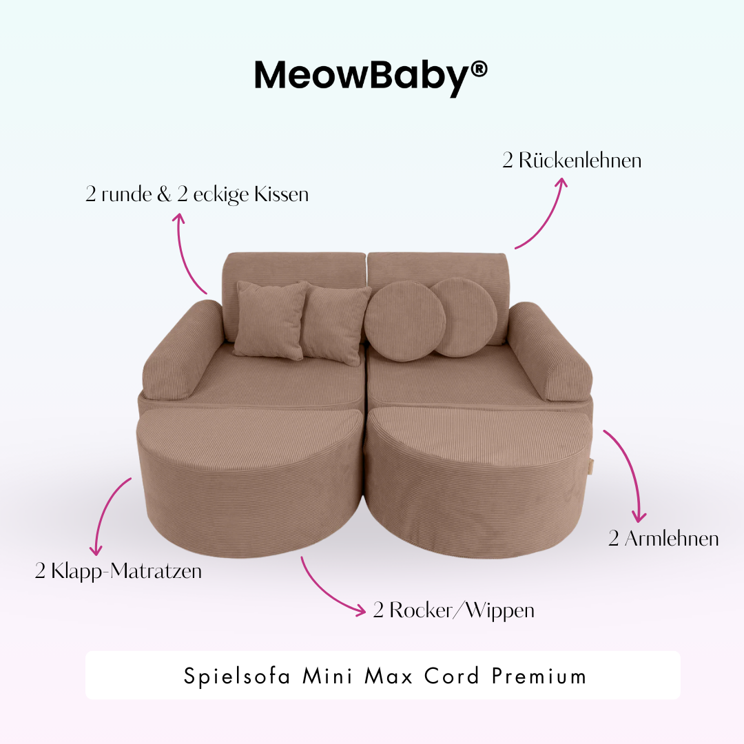 Spielsofa Mini Max Cord Premium - Slim Cord Edition
