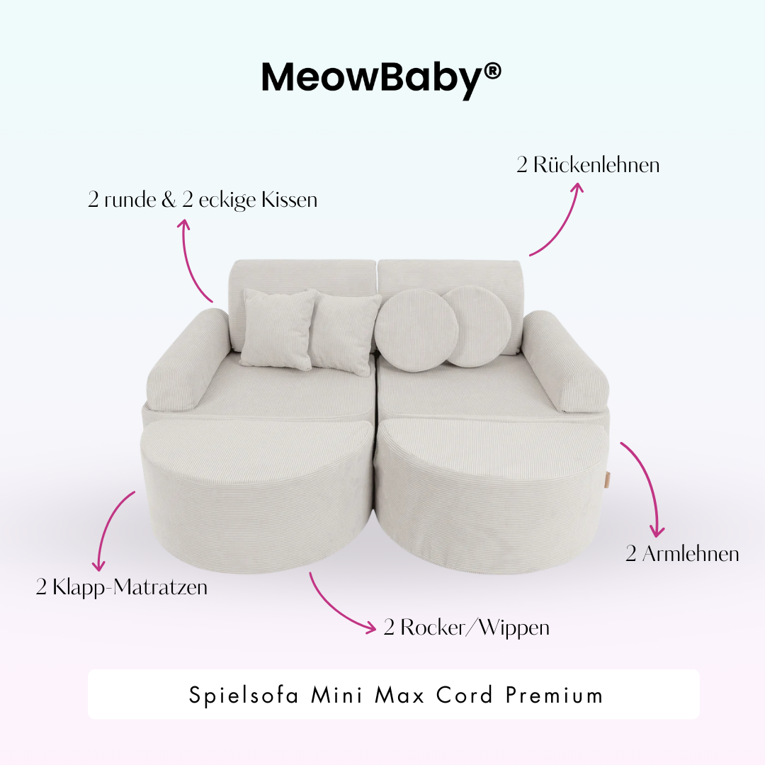 Spielsofa Mini Max Cord Premium - Slim Cord Edition